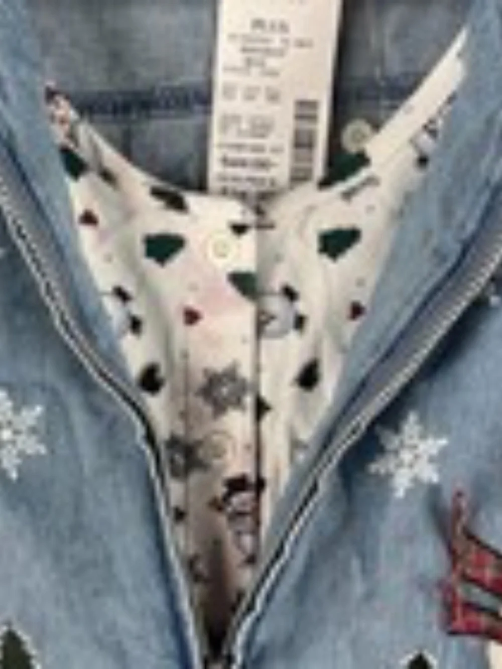 Fashion Bug women's 18/20W collared full zip Long Sleeve Shirt With Tank Snowman